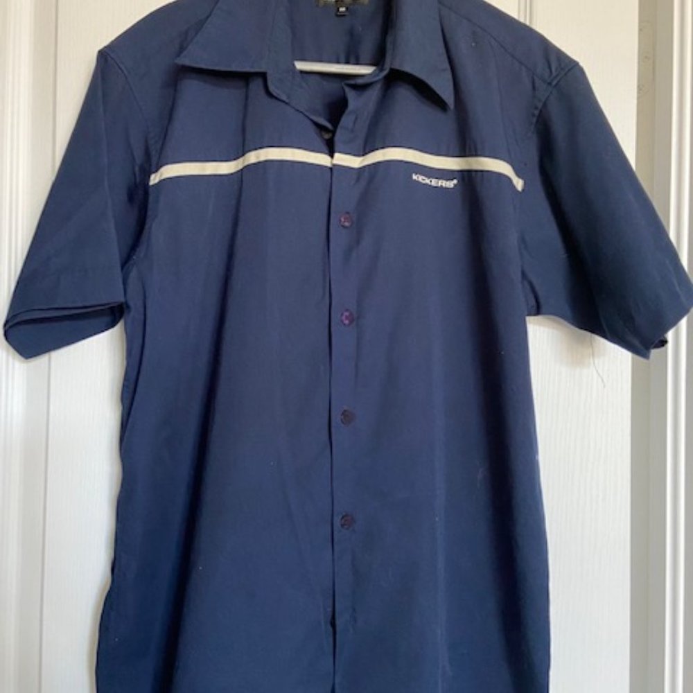 KICKERS shirt size M navy blue half sleeves